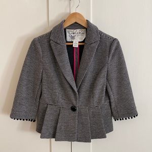 Tabitha Petite Short Striped Peplum Fitted Blazer - Anthropologie